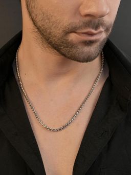 AANURA - Men Rhodium Plating Anti Tarnish Waterproof Rope Chain