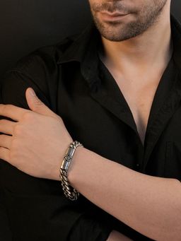AANURA - Men Rhodium Plating Anti Tarnish Waterproof Rose Bracelet