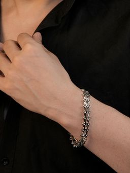 AANURA - Men Rhodium Plating Anti Tarnish Waterproof Ladder Bracelet