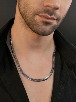 AANURA - Men Rhodium Plating Anti Tarnish Waterproof Cuban Chain
