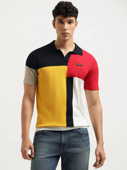 United Colors of Benetton - Men Multi-Color Regular Fit Colorblock Polo T-shirt