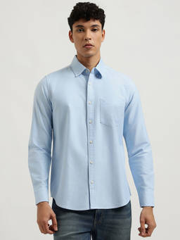 United Colors of Benetton - Men Blue Regular Fit Button Down Solid Shirt