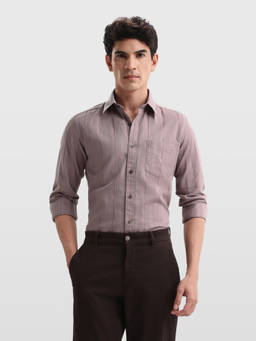 Arrow Sports - Men Mauve Chelsea Slim Fit Dobby Shirt
