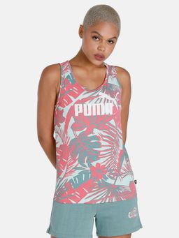 Puma - Ess Flower Power Womens Green Tank Top