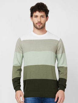 Spykar - Full Sleeve Round Neck Multi-Color Cotton Sweater