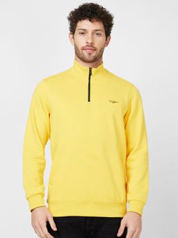 Spykar - High Neck Full Sleeve Yellow Sweatshirt