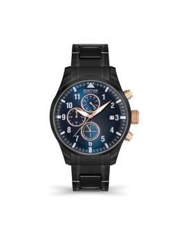 Reaction Kenneth Cole - Chrono Men IP Black Stainless Steel Bracelet Bronte Watch KRWGK2192504
