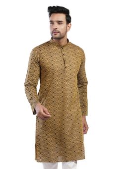 Lightpole - Men Cotton Mustard Kurta