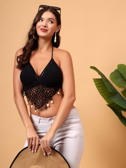 Velvery - Sea Shell Bralette - Black