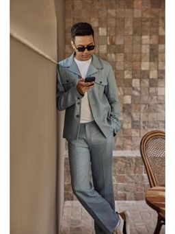 Philocaly - Sereno Regular Fit Grey Shacket And Trouser