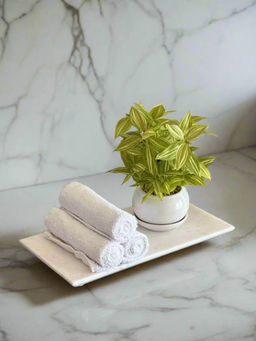 Mason Home - Auric White Marble Flat Tray