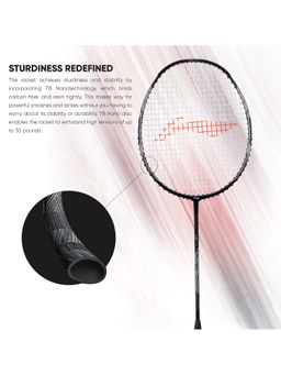 Li-Ning - Ignite 7 Strung Badminton Racquet (Black, Silver 77 g)