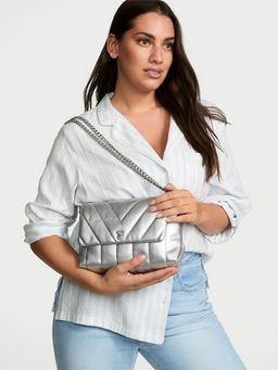 Victoria's Secret - Silver Pu Women Crossbody Bag