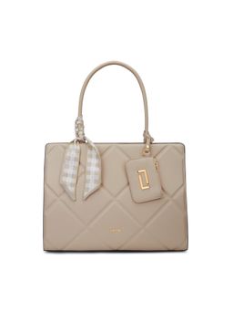 Lavie Luxe - Women's Quare 14 Inch Laptop Satchel Handbag (Beige)
