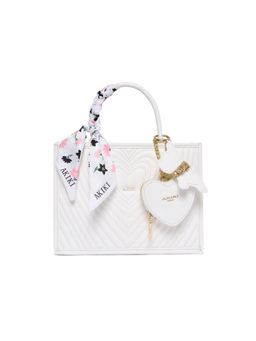 Akiki London - White Vegan Leather Women Satchel Bag