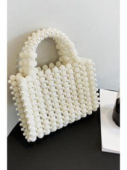 MINI WESST - White Pearl Women Handbag