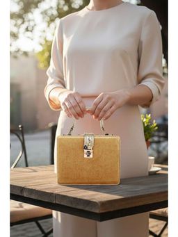 MINI WESST - Gold Suede Women Clutch