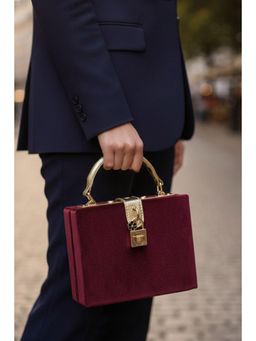 MINI WESST - Maroon Suede Women Clutch