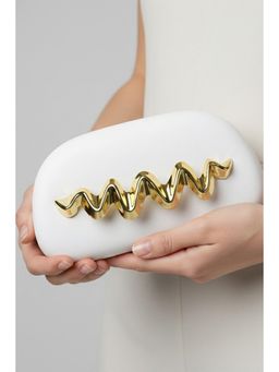 MINI WESST - White Leather Women Clutch