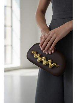 MINI WESST - Brown Leather Women Clutch