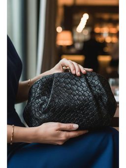 MINI WESST - Black Leather Women Clutch