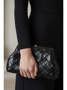 MINI WESST - Black Leather Women Clutch
