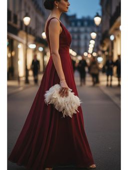 MINI WESST - White Feather Women Clutch