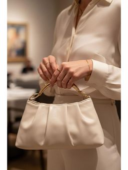 MINI WESST - Beige Leather Women Clutch
