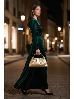 MINI WESST - Gold Leather Women Clutch