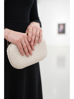 MINI WESST - Beige Leather Women Clutch