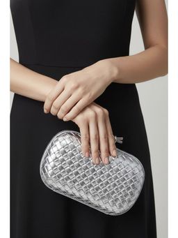 MINI WESST - Silver Leather Women Clutch
