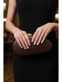 MINI WESST - Brown Leather Women Clutch