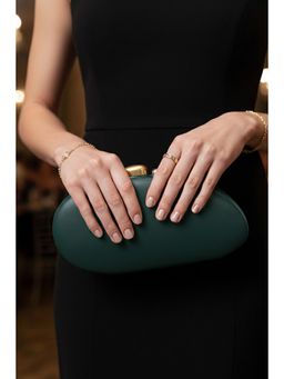 MINI WESST - Green Leather Women Clutch