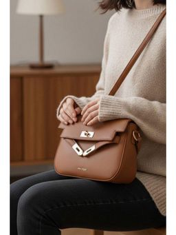 MINI WESST - Brown Leather Women Sling Bag