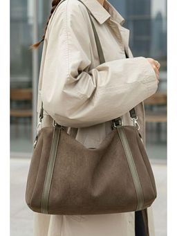 MINI WESST - Brown Suede Women Duffle Bag