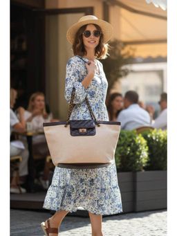 MINI WESST - Beige Suede Women Tote Bag