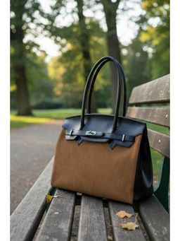 MINI WESST - Beige Suede Women Tote Bag