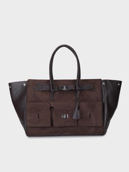 MINI WESST - Brown Suede Women Tote Bag