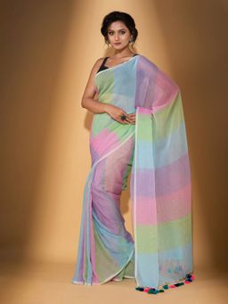 Beatitude - Multicolor Cotton Woven Saree with Unstitched Blouse