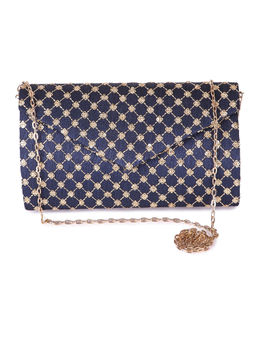 The Purple Sack - Dark Blue Jaal Clutch
