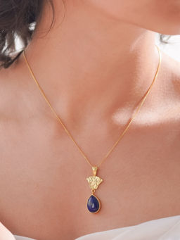 Divas Mantra - 92.5 Sterling Silver Confidence Necklace with Lapis Stone