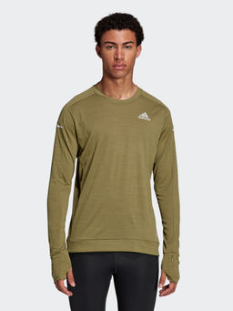 adidas - Cooler Longslee Green Running Sweatshirts