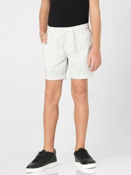 Jack & Jones Junior - BOYS White Mid Rise Striped Shorts
