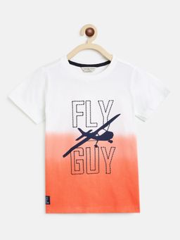 Tales & Stories - Boys Orange Cotton Printed T-shirt