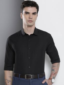 The Indian Garage Co - Men's Slim Fit Solid Cutaway Collar Formal Shirt