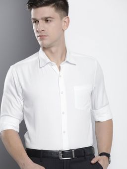 The Indian Garage Co - Men's Slim Fit Solid Cutaway Collar Formal Shirt
