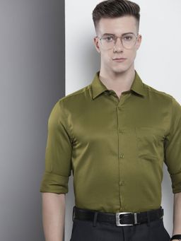 The Indian Garage Co - Men's Slim Fit Solid Cutaway Collar Formal Shirt