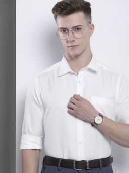 The Indian Garage Co - Men's Slim Fit Solid Cutaway Collar Formal Shirt