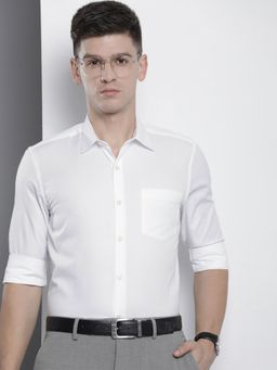 The Indian Garage Co - Men's Slim Fit Solid Cutaway Collar Formal Shirt