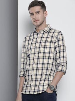 The Indian Garage Co - Men's Regular Fit Checkered Cutaway Collar Casual Shirt